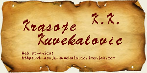 Krasoje Kuvekalović vizit kartica